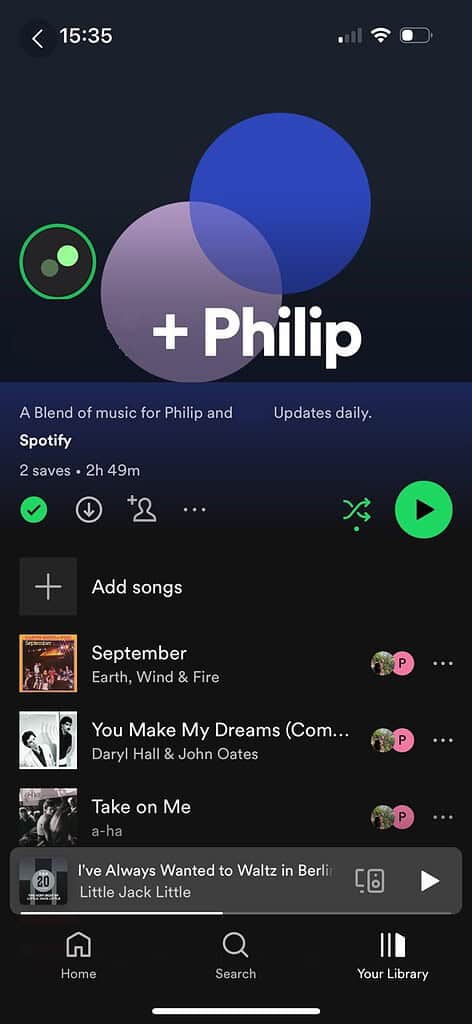 combining playlists on spotify