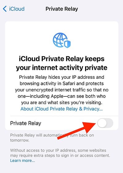 Why Safari Is Not Working & How To Fix It on iPhone - Private Relay