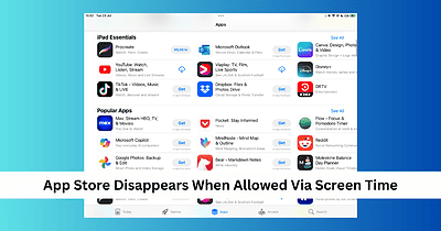 screen time app store disappears