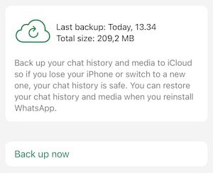 the back up now feature in whatsapp