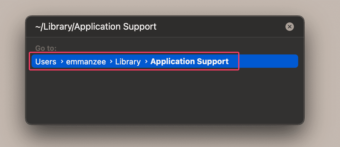 go to Application Support