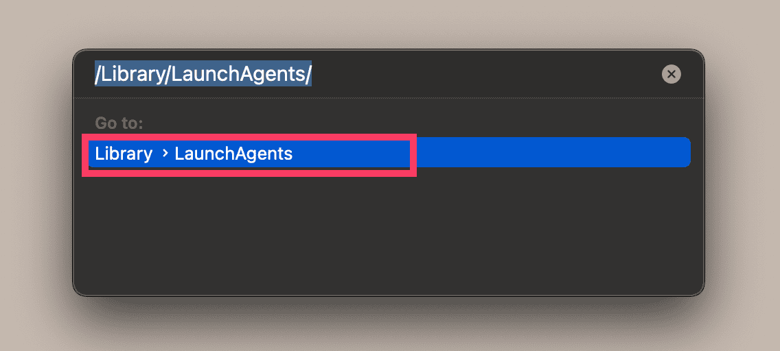 go to LaunchAgents folder