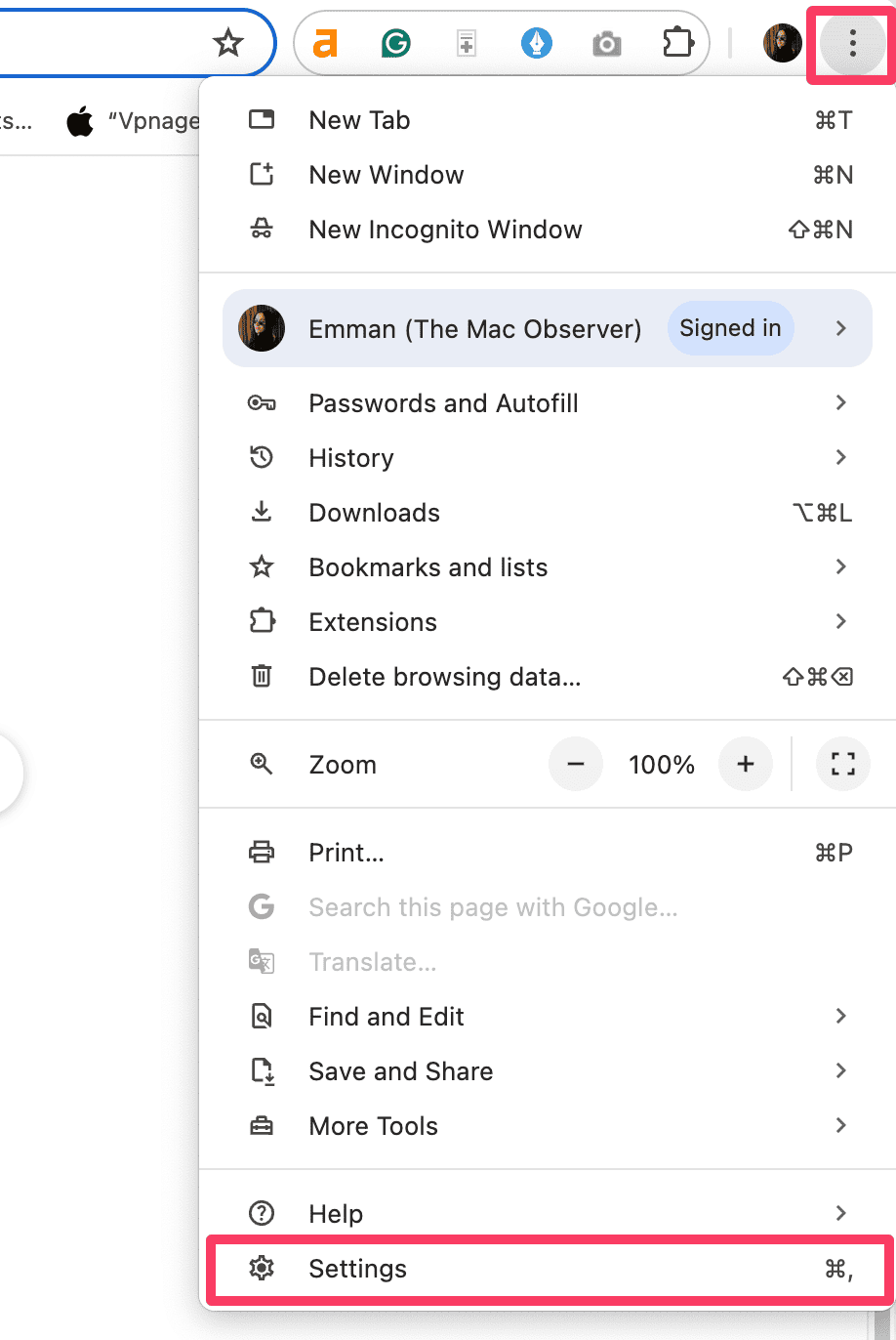 google settings