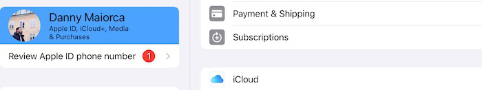 Select Your iCloud Settings in Apple ID