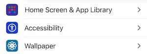 Select accessibility in your iOS settings