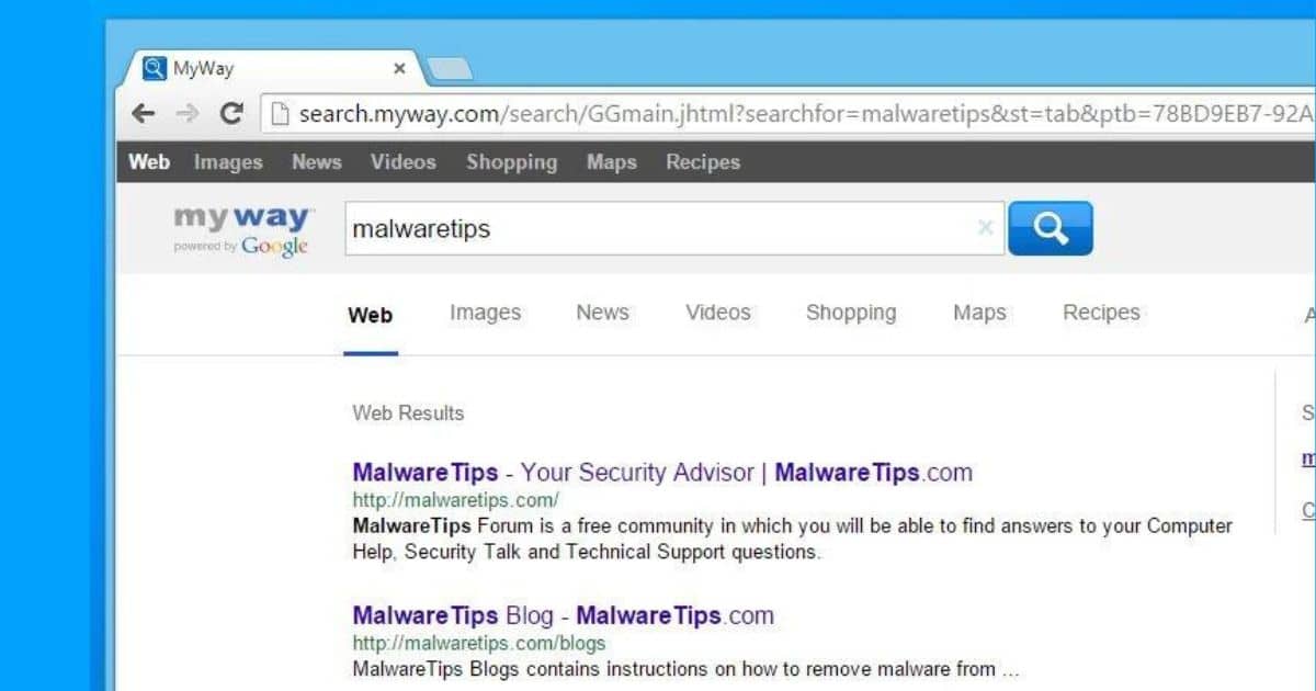 search.myway.com virus search bar