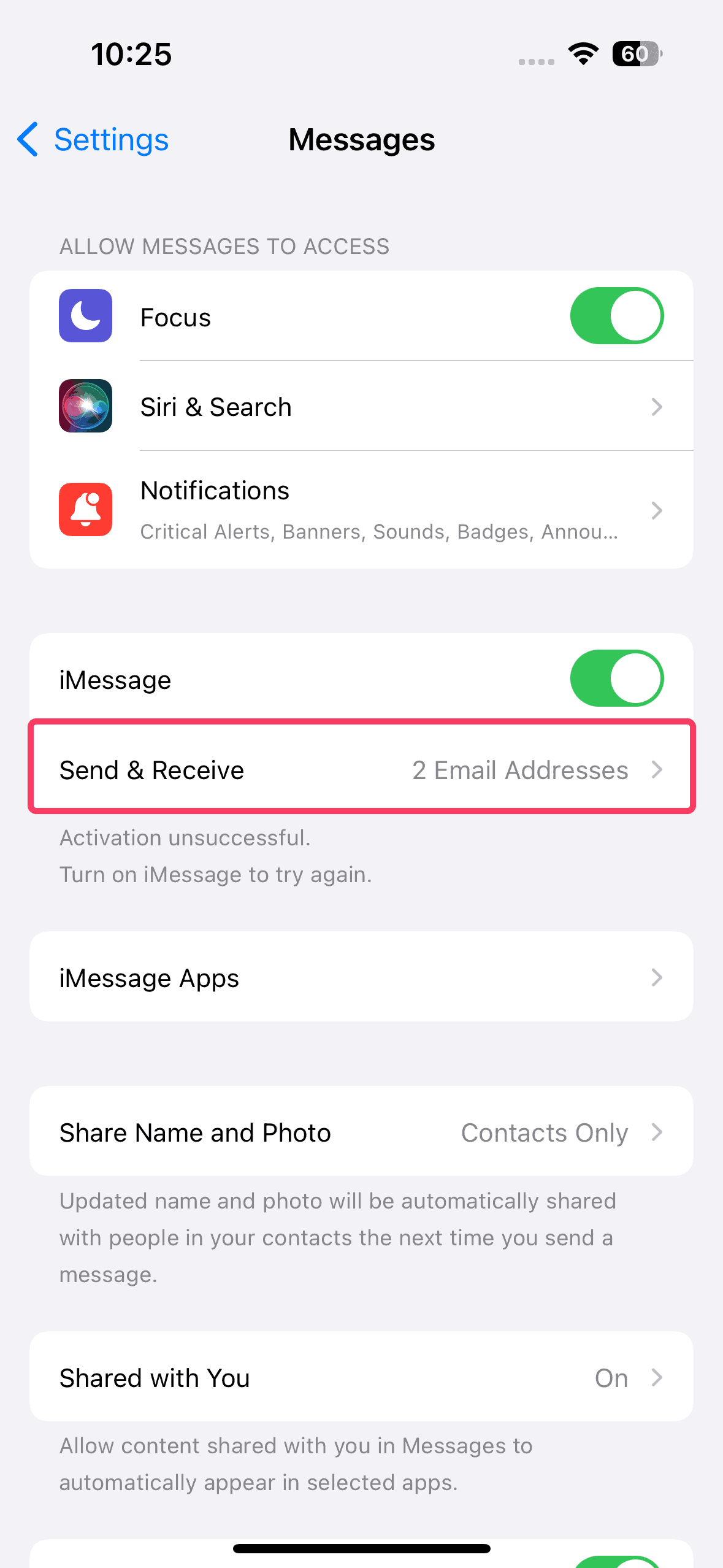send and receive imessage on iphone