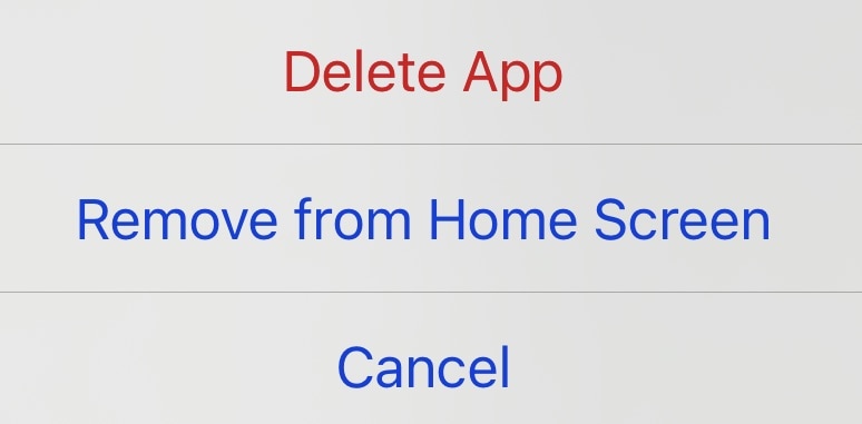 Confirm that you want to remove an app on your iPhone