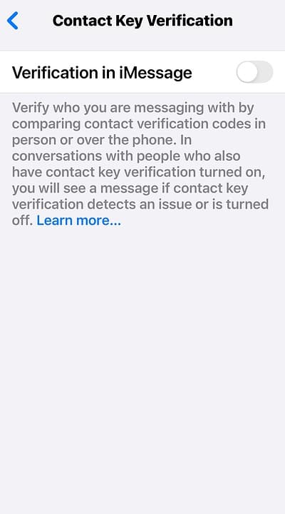 Contact Key Verification