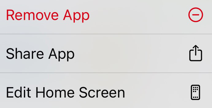 Delete an app from the home screen on an iPhone