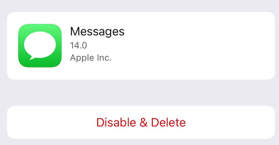 Disable and Delete Messages Settings 