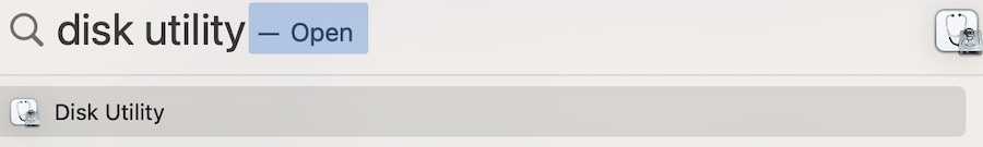 Search for Disk Utility in Spotlight