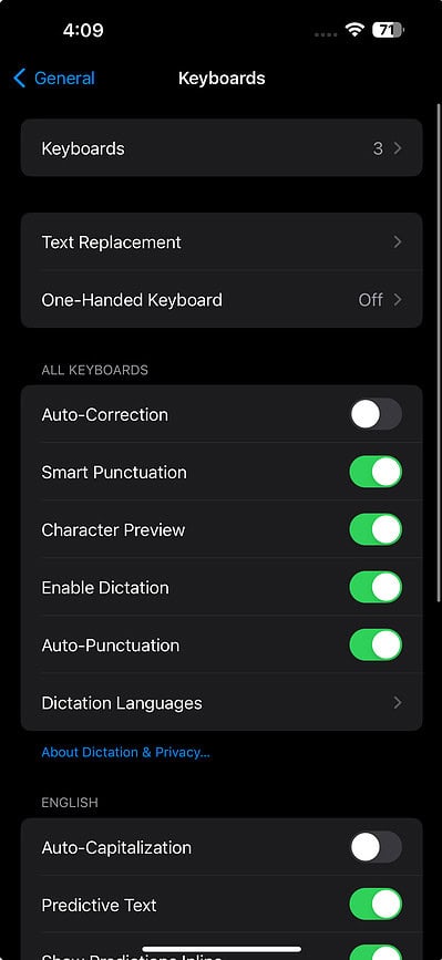 Enabling Dictation on an iPhone