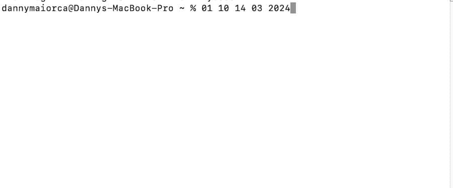 enter the time and date in terminal on your mac