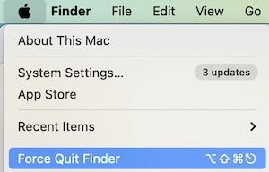 Force quit the Finder app