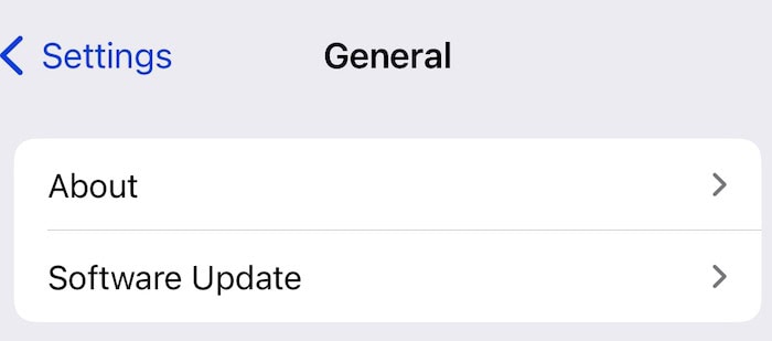 Select General ></noscript> Software Update in iOS settings