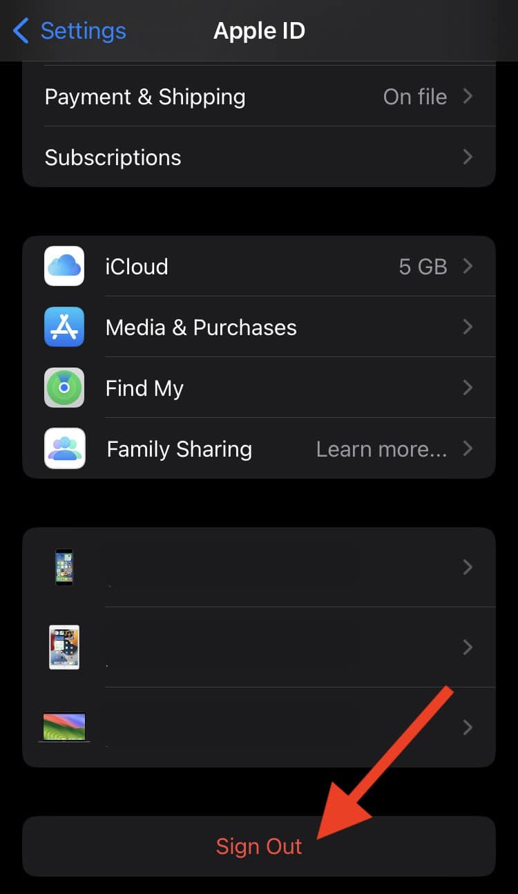 how to sign out of apple ID