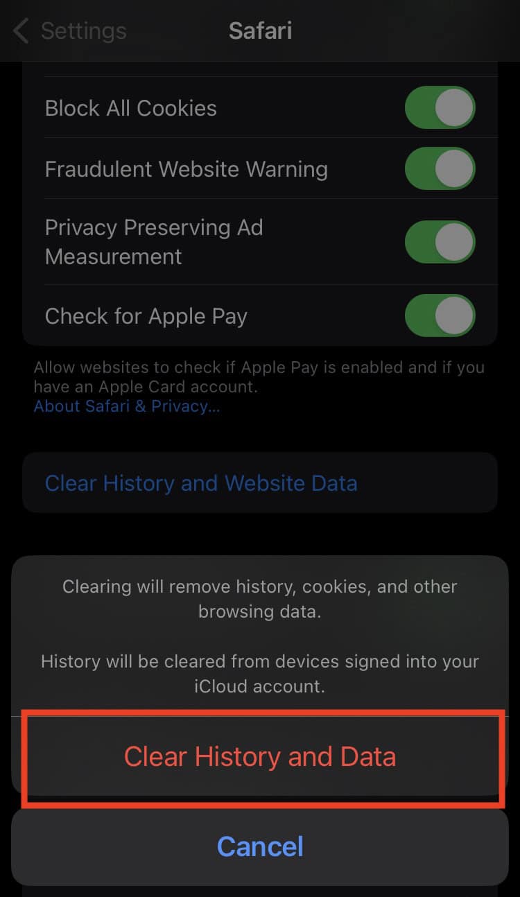 how to clear browser history on safari