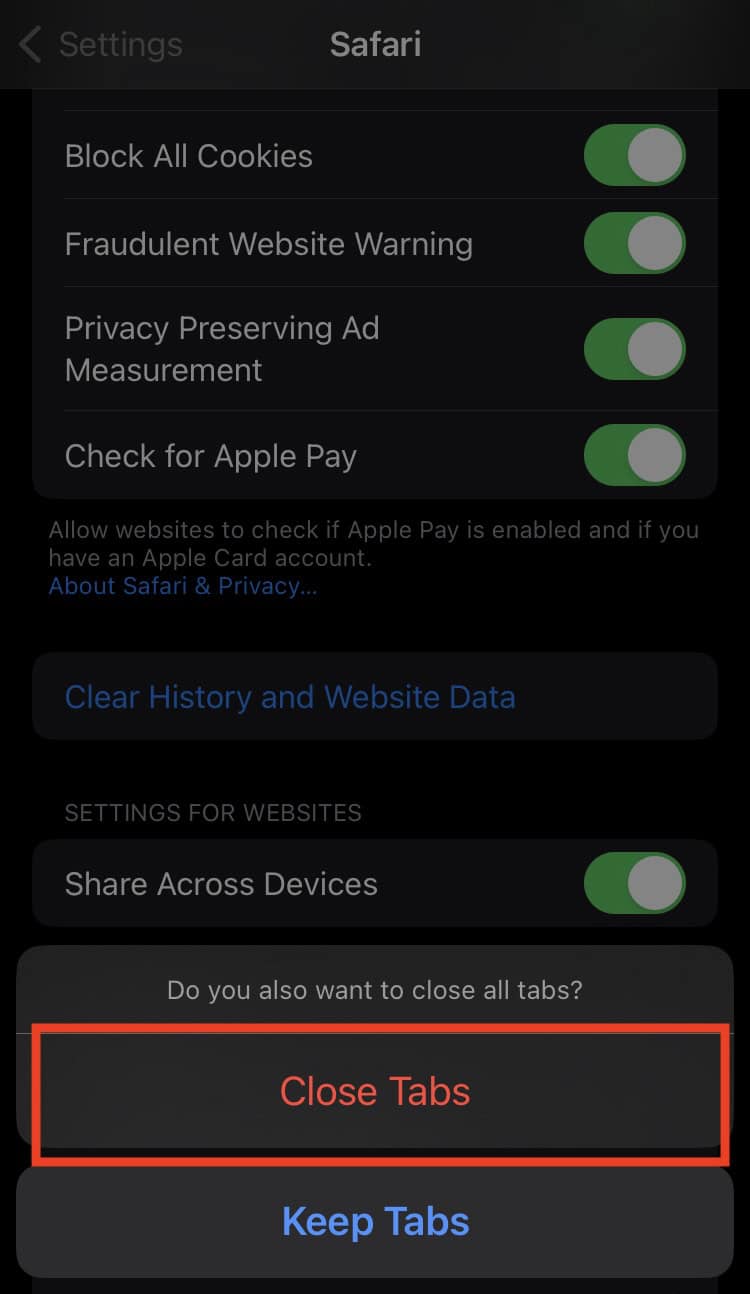 How to clear browsing history in Safari