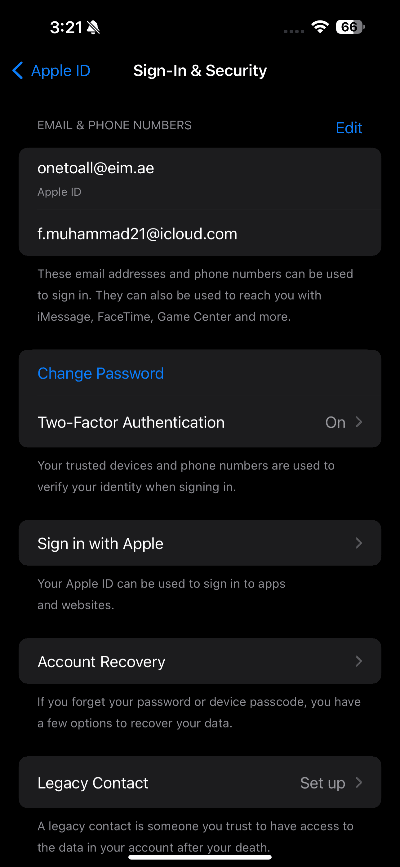 changing Apple ID password on an iPhone