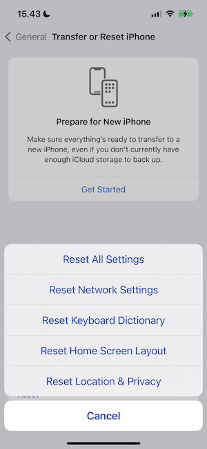 Reset all settings on your iPhone