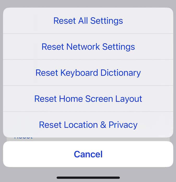 reset network settings on your iphone