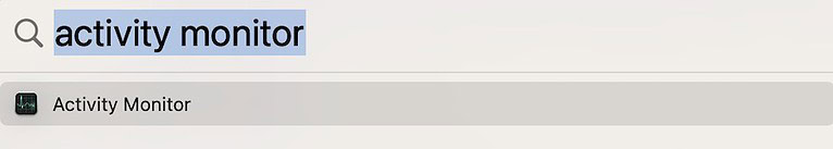 Search for Activity Monitor in Spotlight