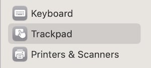 Select Trackpad in your computer's System Settings