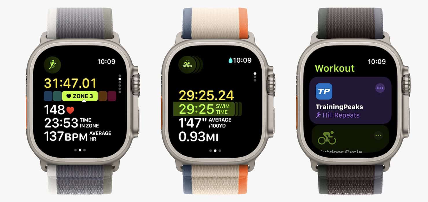 Different workout features on an Apple Watch