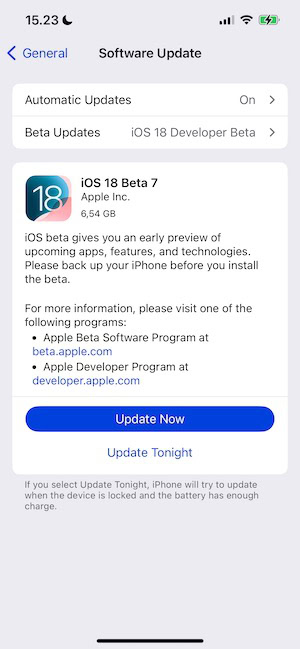 update ios if a software update is available