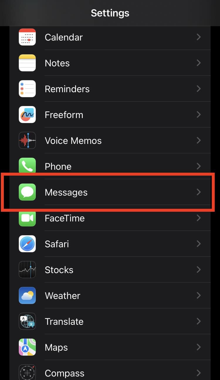 log on to Messages on iPhone