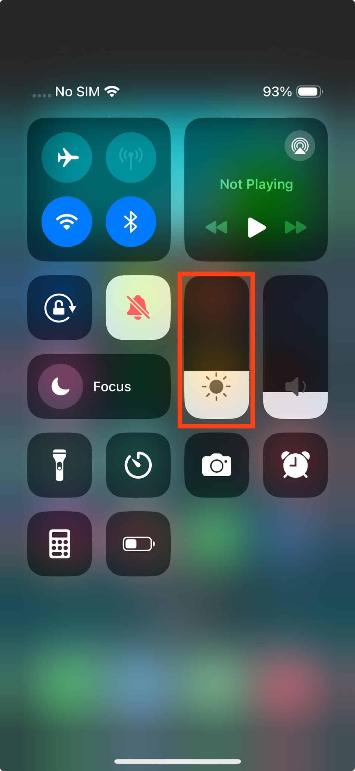 brightness slider