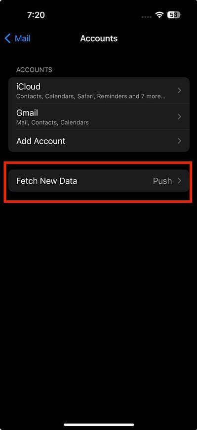 fetch new data