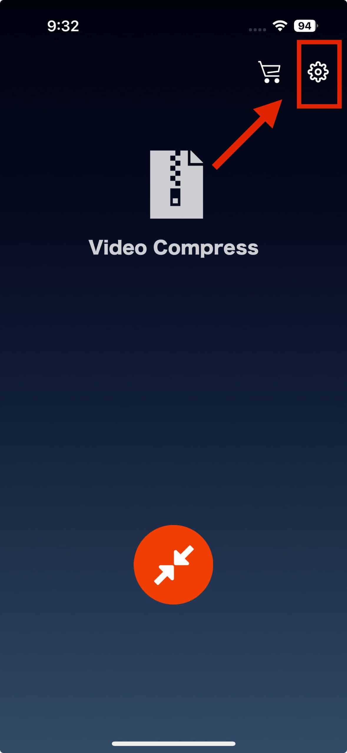 gear icon video compress