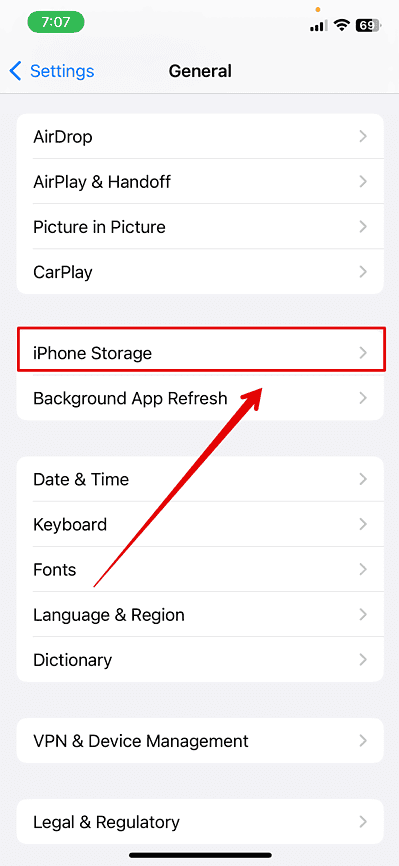 iPhone Storage