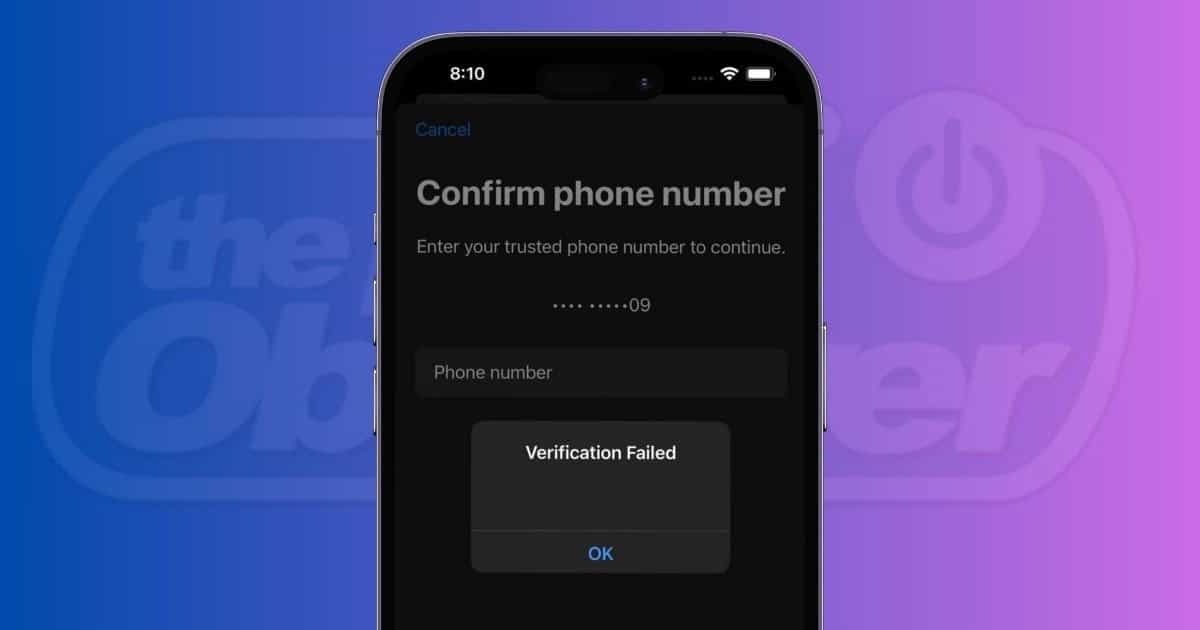 Fix: Verification failed. Code could not be sent to phone number