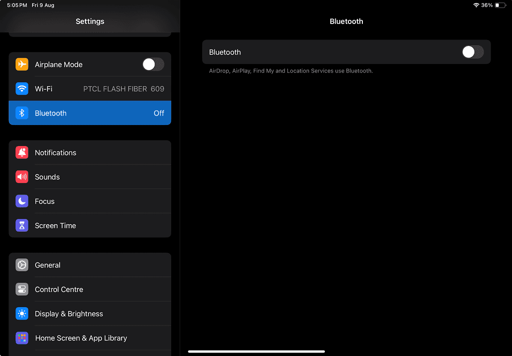 toggling bluetooth on and off