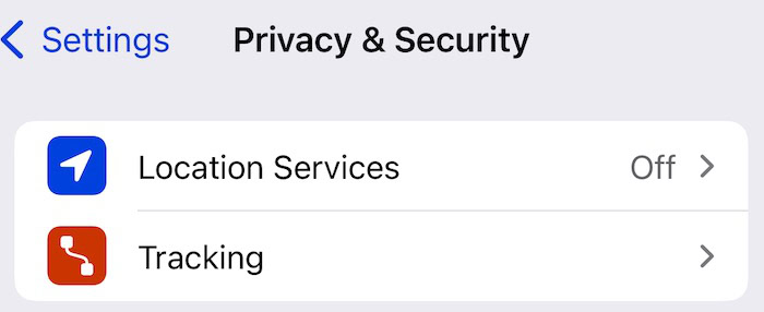 location services settings on iphone