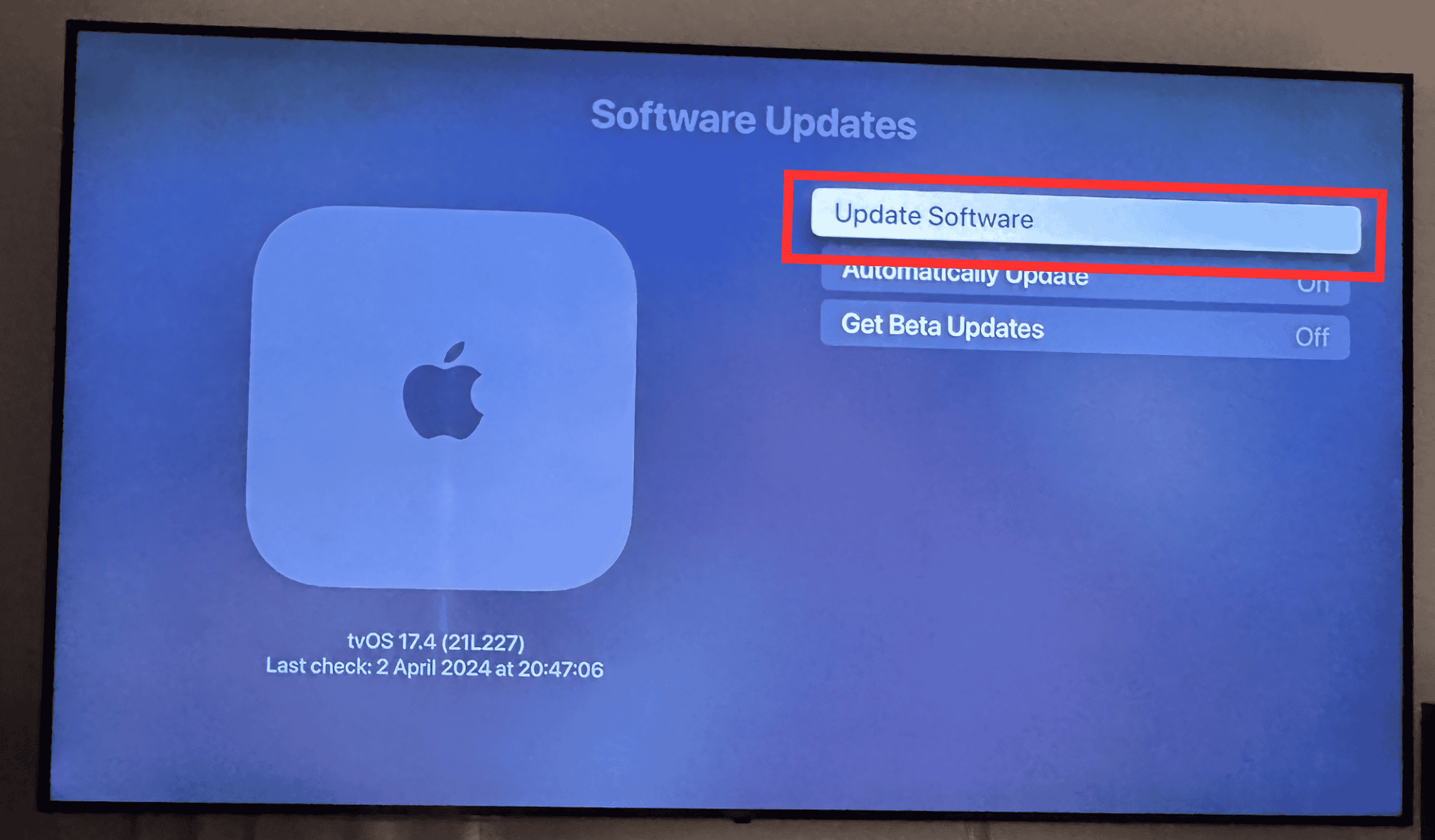 update apple tv