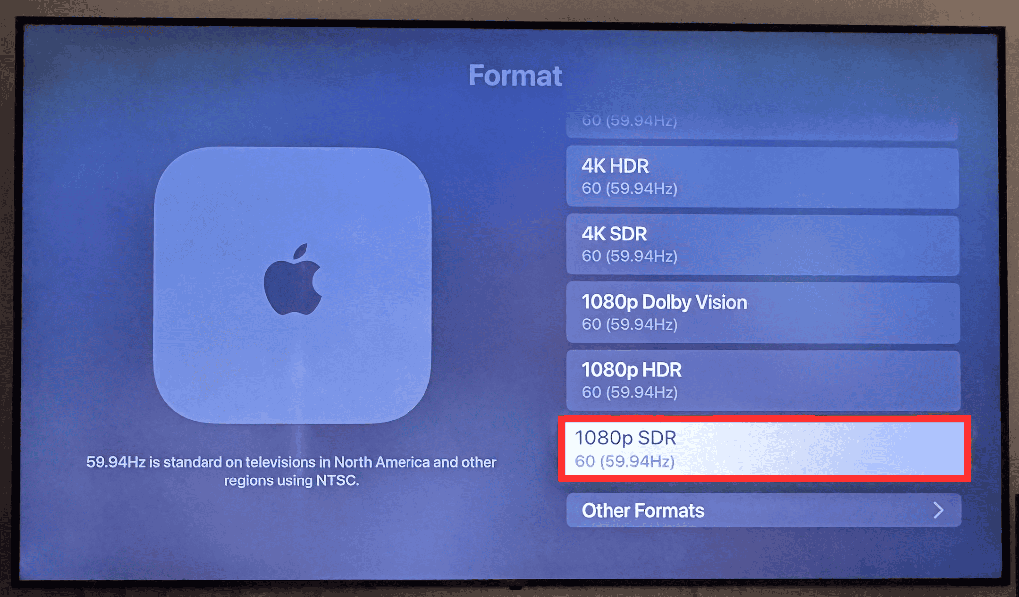 video format apple tv