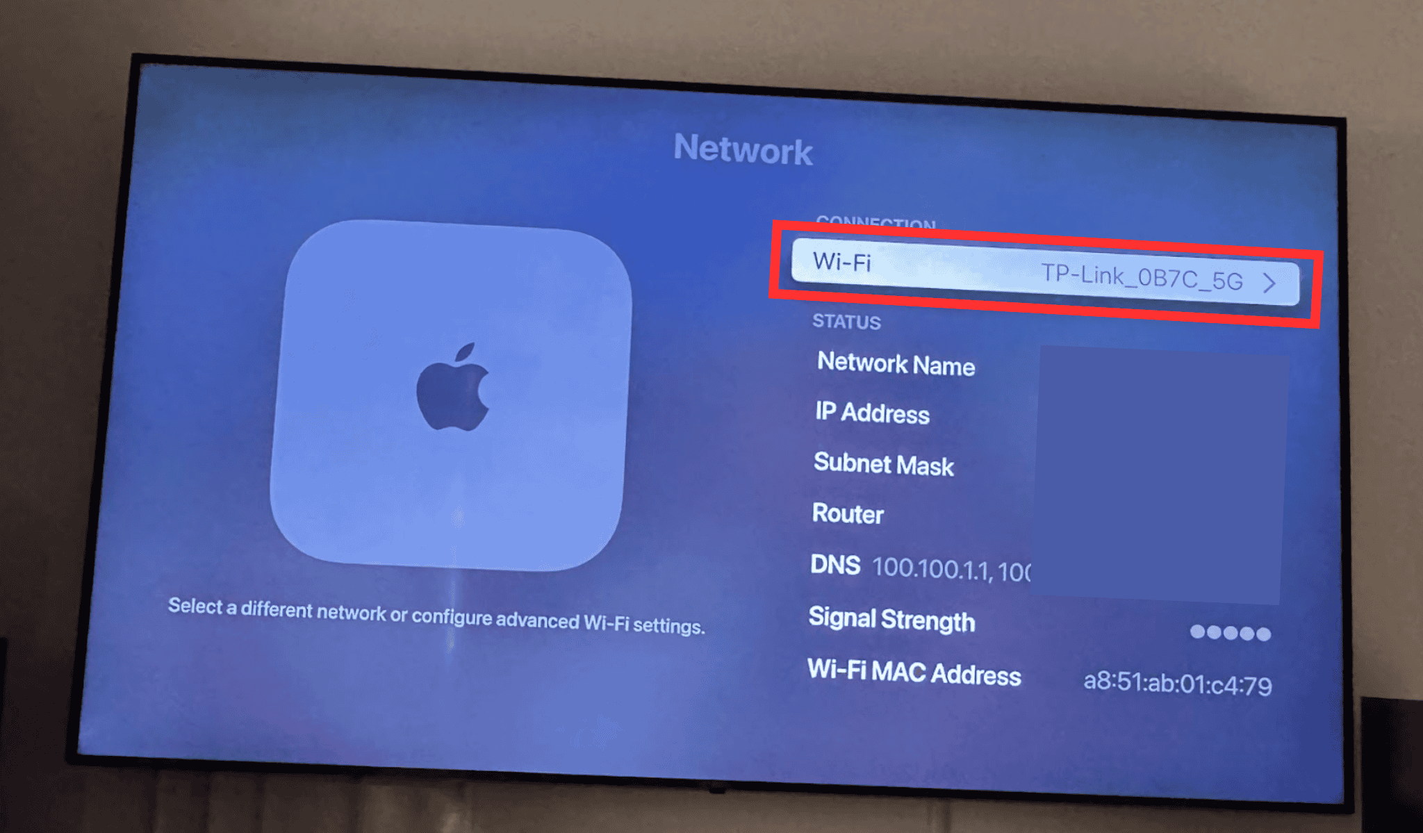 wifi settings apple tv