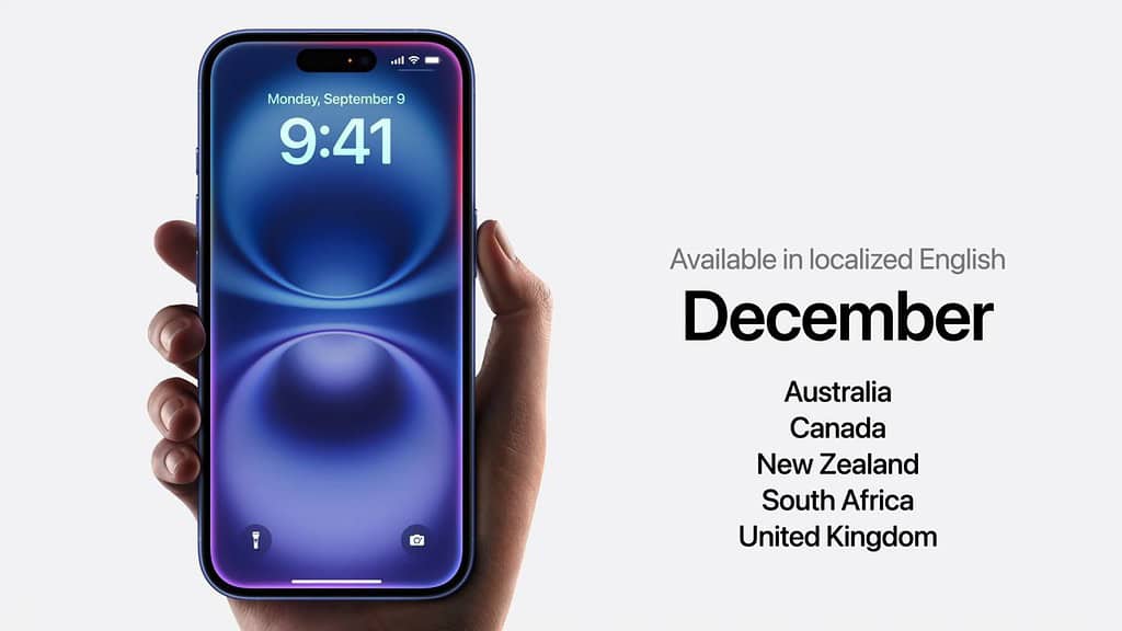 Apple Intelligence English localization availability schedule