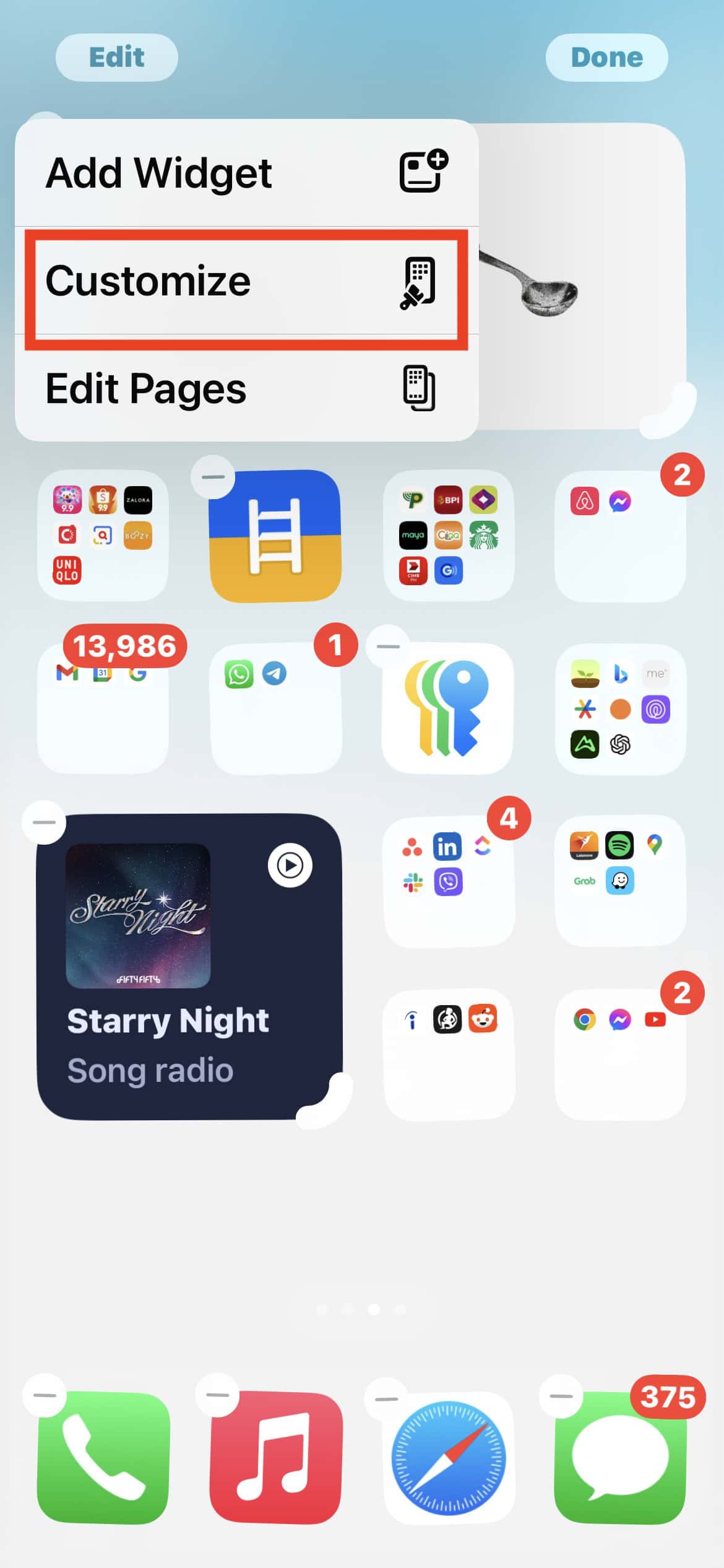 Customize Home Screen iOS 18