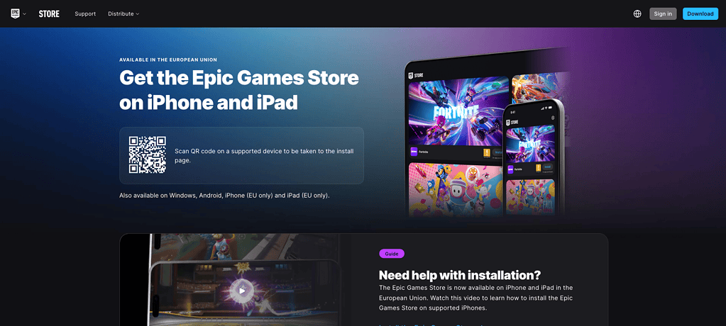 Epic Games Store for iOS and iPadOS