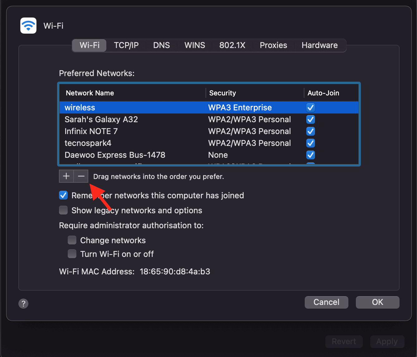 Remove Wi-Fi network from Mac