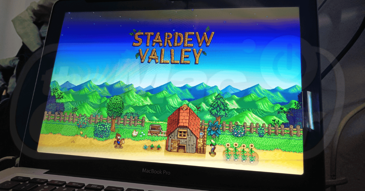 Stardew Valley website home screen on a MacBook Pro