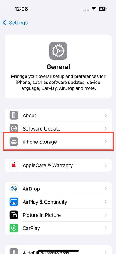 iphone storage