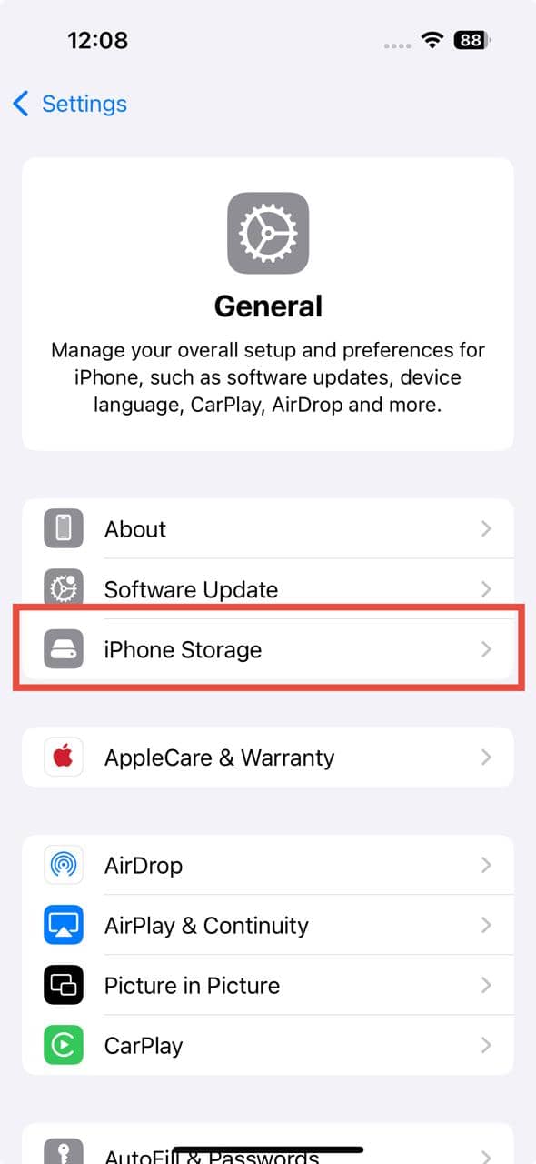 iphone storage