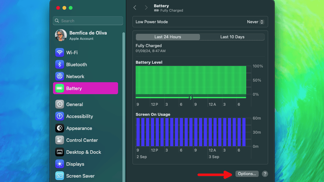 macOS Battery settings