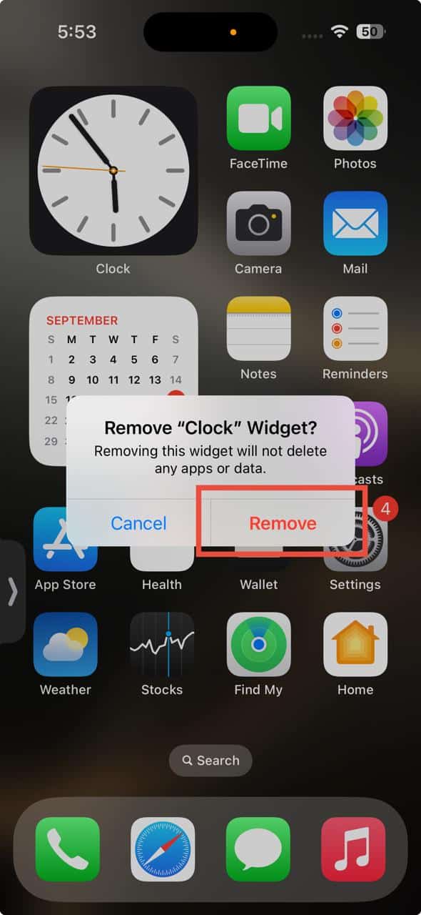 remove widget remove